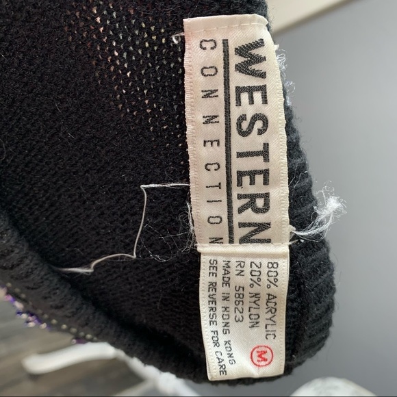 Vintage 80's WESTERN CONNECTION Gems Beaded Medium - Picture 4 of 4